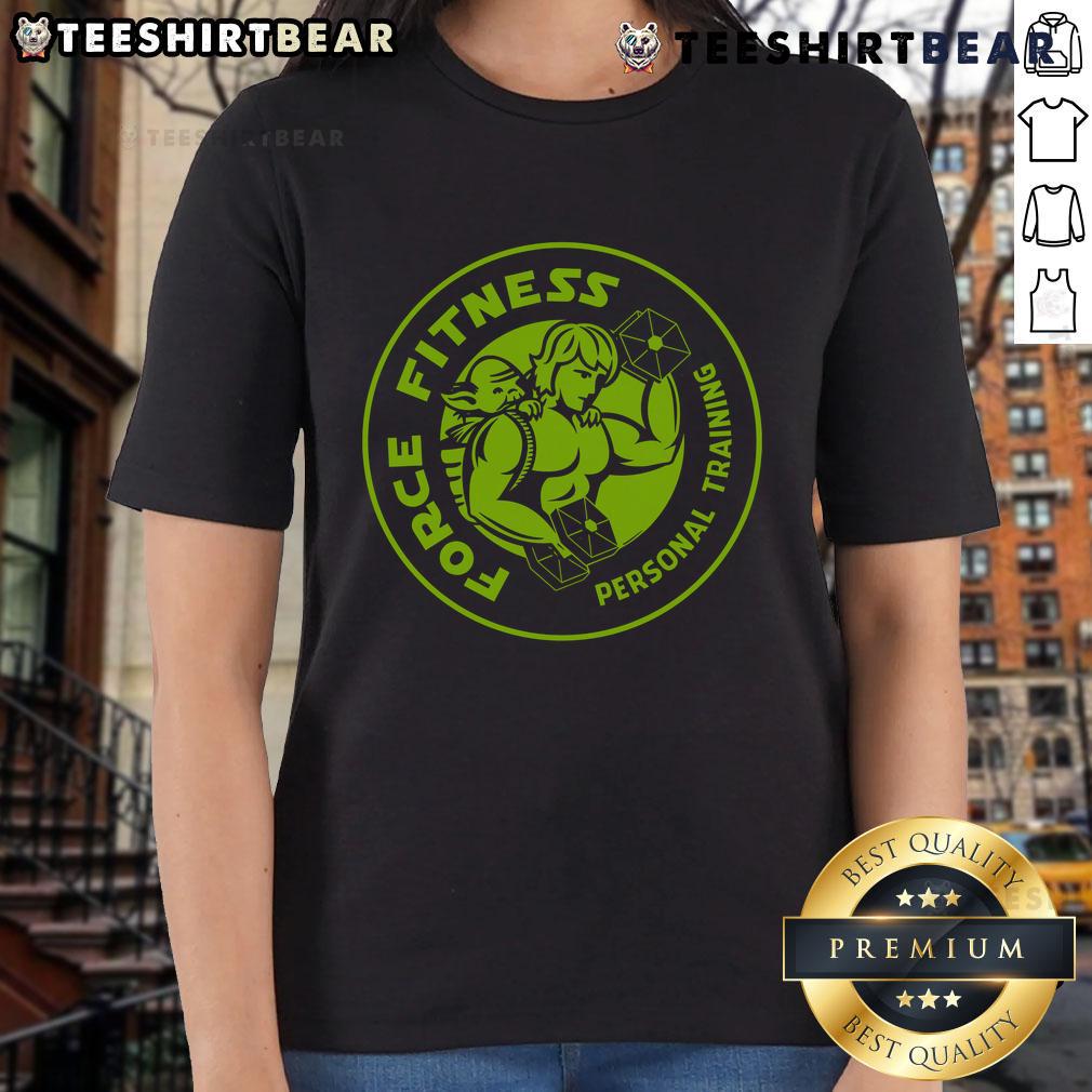 Original Force Fitness Personal Training Star Wars Ladies Tee featuring a stylish design for fitness enthusiasts.