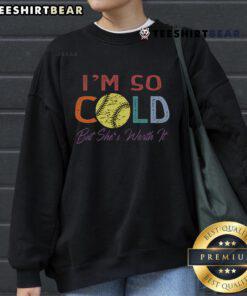 Original I'm So Cold Softball Sweatshirt in navy blue, featuring a cozy design perfect for chilly game days.