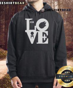 Premium I Love Sci-Fi Hoodie in black with bold white lettering, perfect for sci-fi fans and cozy casual wear.