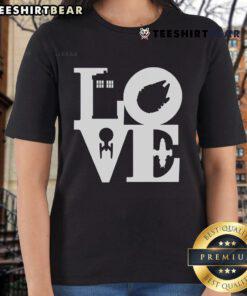 Stylish Premium I Love SciFi Ladies Tee featuring a vibrant graphic and comfortable fit for sci-fi enthusiasts.