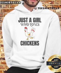 Premium 'Just A Girl Who Loves Chickens' Hoodie showcasing a stylish design for chicken lovers.