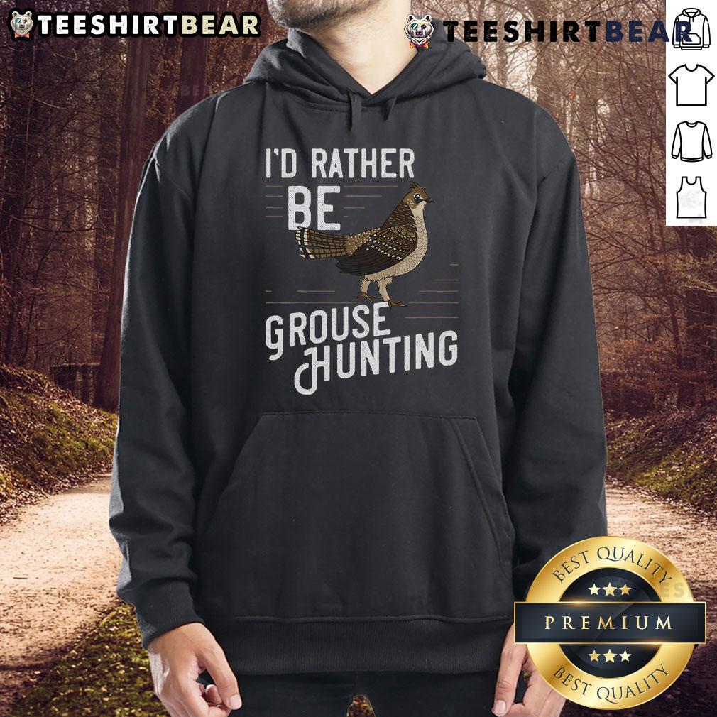 Premium Ruffed Grouse hoodie featuring a stylish spruce grouse design, perfect gift for hunting enthusiasts.