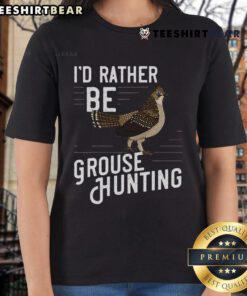 Premium Ruffed Grouse bird design on a ladies tee, perfect gift for hunting enthusiasts and nature lovers.