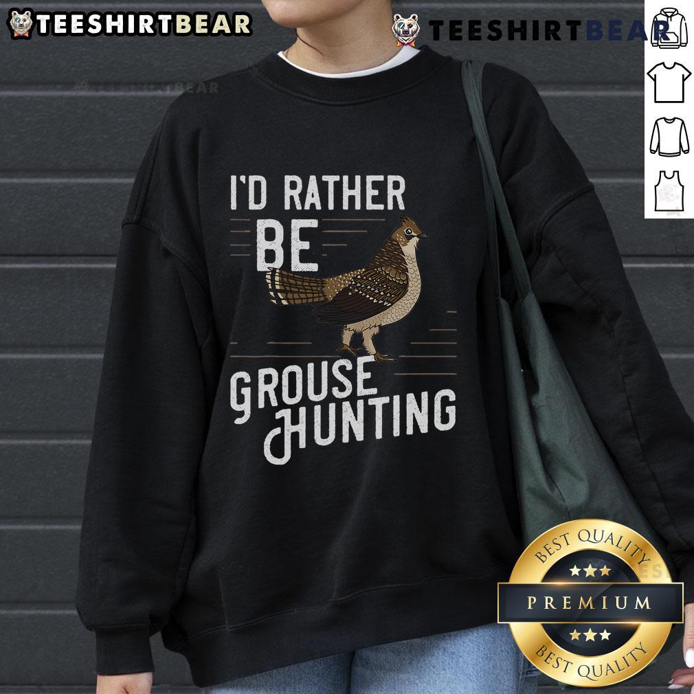 Premium Ruffed Grouse bird design on a cozy sweatshirt, perfect gift for hunting enthusiasts and spruce grouse lovers.