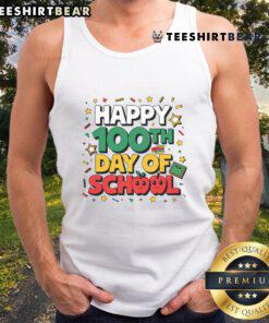 Pretty 100 Days of School tank top featuring colorful graphics, perfect for celebrating the 100th day of school.