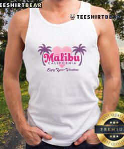Pretty Malibu California tank top featuring vibrant design, perfect for enjoying your vacations in style.