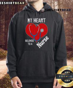 Pretty My Heart Belongs to a Nurse hoodie featuring a stylish design, perfect for nursing enthusiasts and gifts.