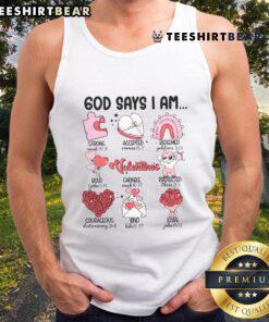Pretty retro God says 'I am Christian' Valentine's Day self-love tank top in vibrant colors, perfect for expressing faith and love.