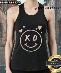 Pretty XO Smiley Face Hearts Tank Top in vibrant colors, perfect for casual summer wear and expressing joy.