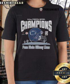 Top 2025 Fiesta Bowl Penn State Nittany Lions Champions CFP ladies tee featuring team colors and logo.