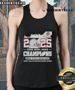 Ohio State Buckeyes Skyline Tank Top celebrating 2025 Rose Bowl Game Champions with vibrant design and team colors.