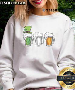 Stylish shamrock sweatshirt perfect for St. Patrick's Day 2023, featuring top Irish beer designs and festive colors.