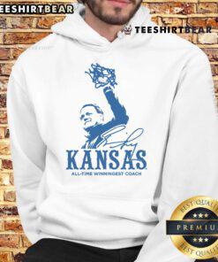 Top Bill Self Kansas Jayhawks Ash Rally Basketball hoodie celebrating the winningest coach in NCAA history.