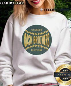 Top distressed vintage look Bash Brothers baseball sweatshirt featuring retro design and comfortable fit for fans.