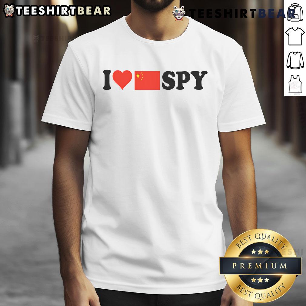 Alt Text: I Love My Chinese Spy T-Shirt featuring a heart design and the China flag, perfect for fans of Chinese culture.