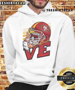 Alt Text: Stylish San Francisco 49ers football helmet hoodie, perfect for fans showcasing team spirit and comfort in any season.