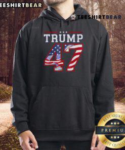 Donald Trump inauguration day 2025 wearing a USA flag hoodie, symbolizing patriotism and support for his presidency.