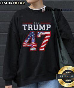 Donald Trump Inauguration Day 2025 sweatshirt featuring the USA flag, perfect for patriotic supporters.