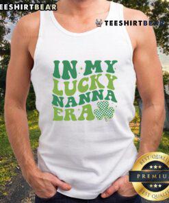 Stylish Top Retro Groovy In My Lucky Nanna Era Tank Top featuring vibrant colors and a fun retro design.