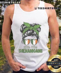 Little Miss Shenanigans girl wearing an Irish flag tank top for St. Patrick's Day celebration. Perfect festive outfit!