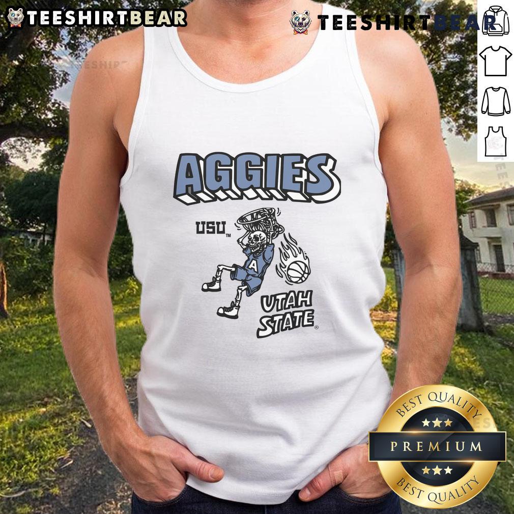Awesome Aggies USU Utah State tank top featuring bold colors and logo, perfect for fans and summer wear.