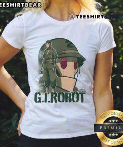 Awesome G.I. Robot Showcase Ladies Tee featuring a vibrant robot design on a stylish women's t-shirt.