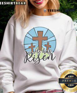 Awesome He Has Risen Jesus Cross Sweatshirt featuring a vibrant design celebrating the resurrection of Christ.