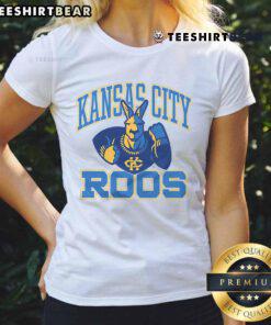 Awesome Kansas City Roos mascot featured on a stylish ladies' tee, perfect for fans and casual wear.