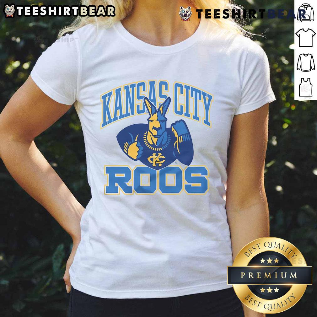 Awesome Kansas City Roos mascot featured on a stylish ladies' tee, perfect for fans and casual wear.