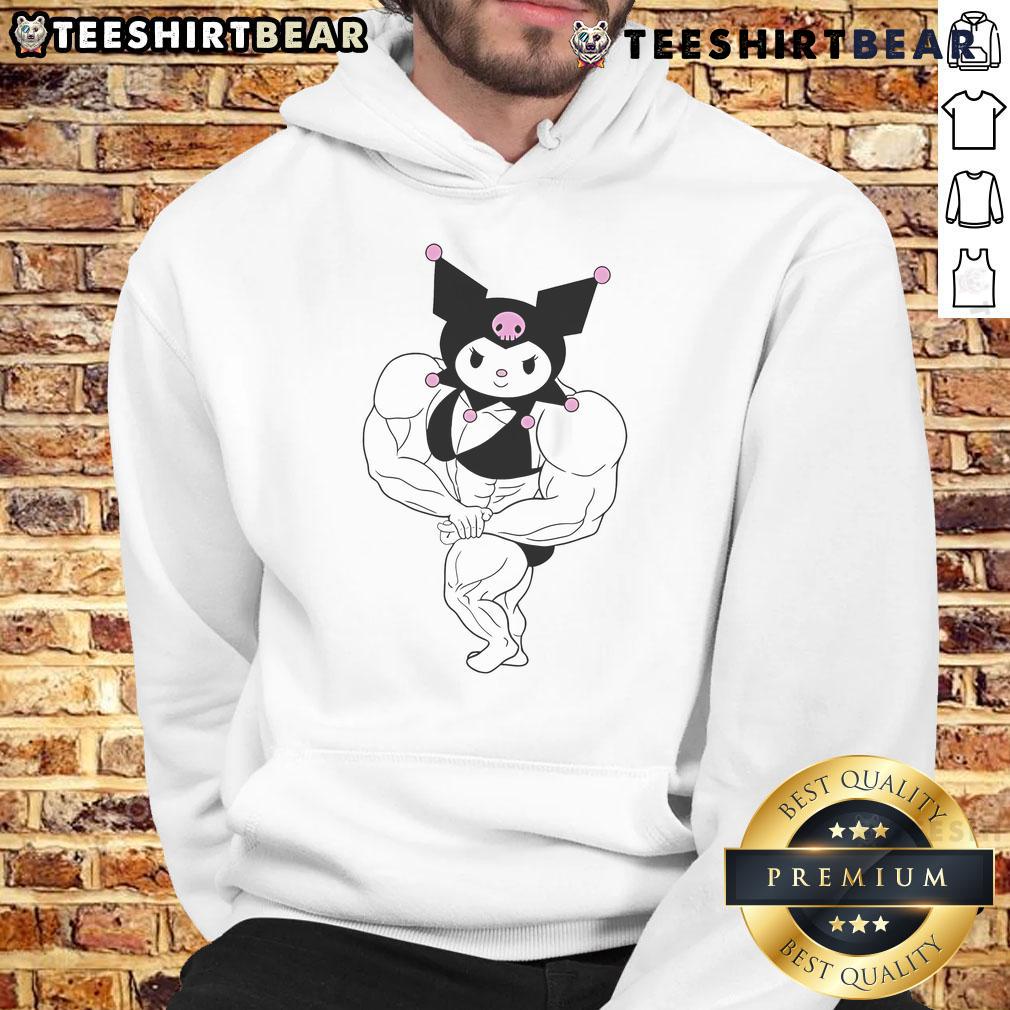 Awesome Kuromi Sanrio gym hoodie featuring a playful design, perfect for fans of cute and stylish workout attire.
