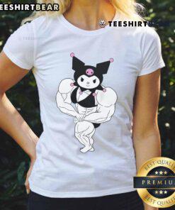 Awesome Kuromi Sanrio gym ladies tee featuring a stylish design perfect for workouts and casual wear.