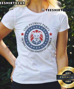 Awesome Patriot Party Lion tee for ladies, showcasing a bold design for United States 3rd party conservatives.