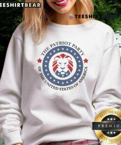 Awesome Patriot Party Lion sweatshirt for United States 3rd Party conservatives, showcasing bold design and patriotic spirit.