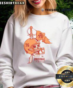 Awesome The 76 Original Pirate Sweatshirt in black with a vintage pirate graphic, perfect for casual style.
