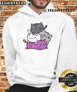 Cute kawaii cat pile on a stylish asexual hoodie, perfect for cat lovers and asexual pride fashion.