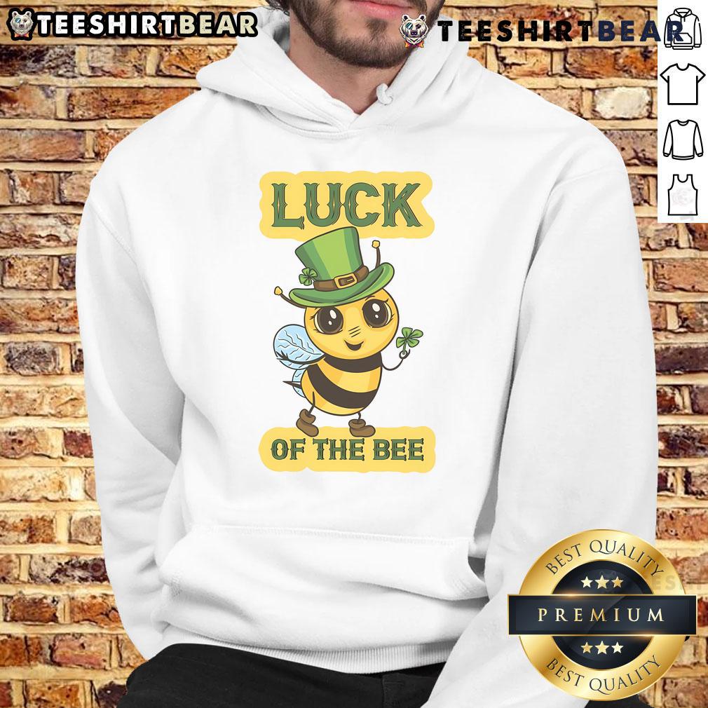 Alt Text: Cute St. Patrick's Day Irish American tradition hoodie featuring a shamrock and bee design, perfect for festive celebrations.