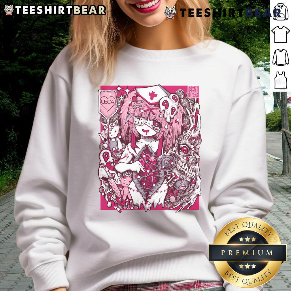 Cute UBOA Nurse sweatshirt featuring Great Wall of Violent Neurodivergent Static design, perfect for cozy style.
