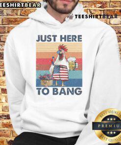 Funny 4th of July hoodie featuring a chicken, beer, and USA flag design, perfect for celebrating Independence Day.