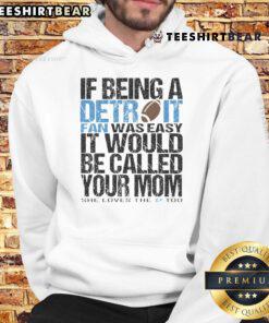 Funny lions fan wearing a colorful hoodie, perfect for mom, showcasing team spirit and humor for game day.