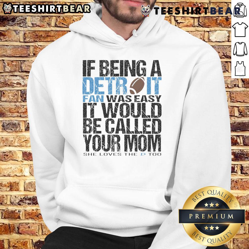 Funny lions fan wearing a colorful hoodie, perfect for mom, showcasing team spirit and humor for game day.
