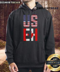 Funny Useh America Canada flag hoodie featuring American and Canadian designs, perfect for proud North American fans.
