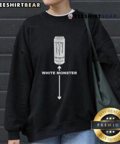 Funny white monster energy zero ultra sweatshirt featuring a playful design, perfect for casual wear and energy drink fans.