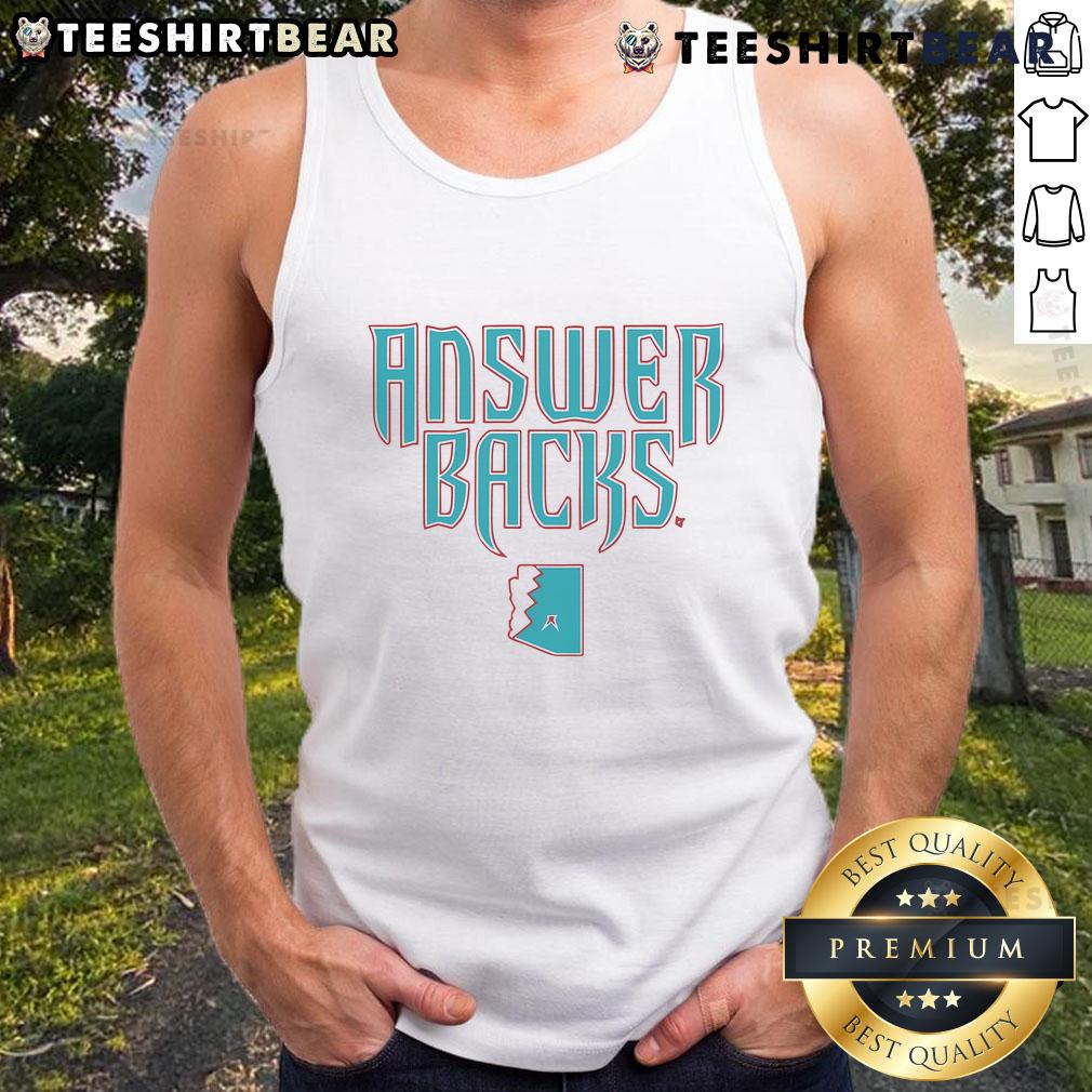 Good Arizona Answer Backs Tank Top featuring vibrant graphic design, perfect for casual summer wear and outdoor activities.