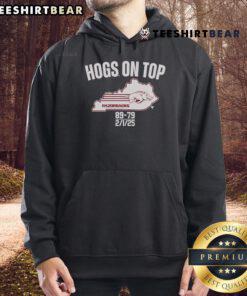 Good Arkansas Basketball Hogs on Top of Kentucky hoodie featuring team colors and logo, perfect for fans.