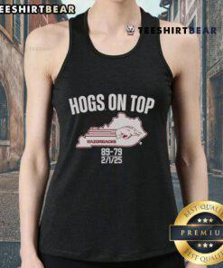 Good Arkansas Basketball Hogs on Top of Kentucky tank top displaying team spirit and pride for Arkansas fans.