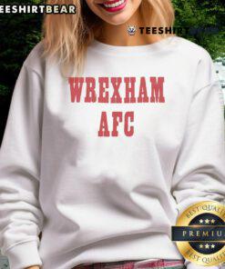 Good Block Wrexham AFC sweatshirt in red, featuring the club's logo and stylish design, perfect for fans.