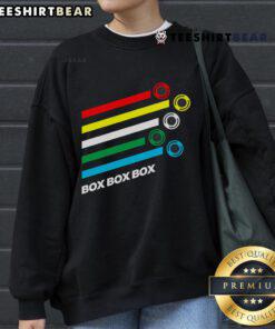 Good Box Box Box F1 Tyre Compound Options sweatshirt featuring vibrant graphics and a comfortable fit for racing fans.