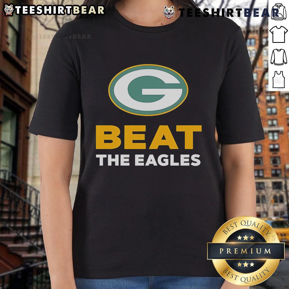 Good Green Bay Packers beat the Philadelphia Eagles ladies tee featuring team colors and logo for female fans.