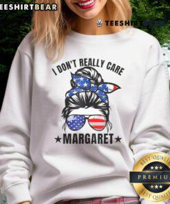 Good I Don't Really Care Margaret Sweatshirt in a casual setting, featuring bold text design and comfortable fit.