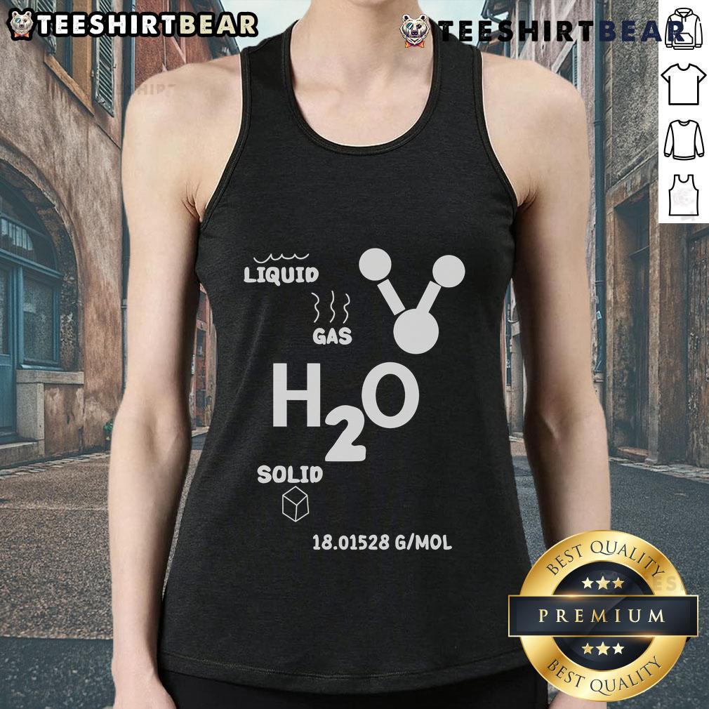 Good Liquid Gas H2O Solid G Mol Tank Top design featuring water cycle elements in vibrant colors.